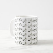 Schwarz-weiße Musiknoten Kaffeetasse (Vorderseite Links)