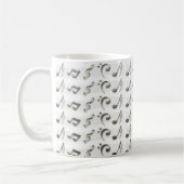 Schwarz-weiße Musiknoten Kaffeetasse (Links)