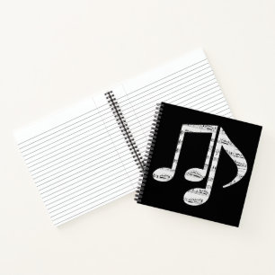 Schwarz-Weiße Musiknoten Notizblock