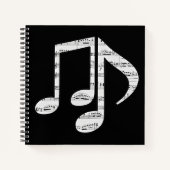 Schwarz-Weiße Musiknoten Notizblock (Vorderseite)