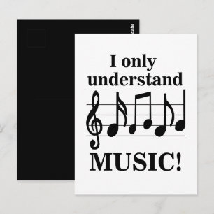 Schwarz-Weiße Musiknoten Postkarte