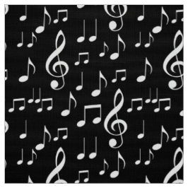 Schwarz-weiße Musiknoten Stoff