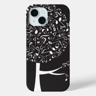 Schwarz-weiße Musikszene - Song Pop Tree iPhone 15 Hülle