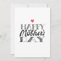 Schwarz-weiße Muttertags-Schrift & Herz