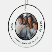 Schwarz-weiße Namen von Mutter Foto Keramik Ornament (Links)