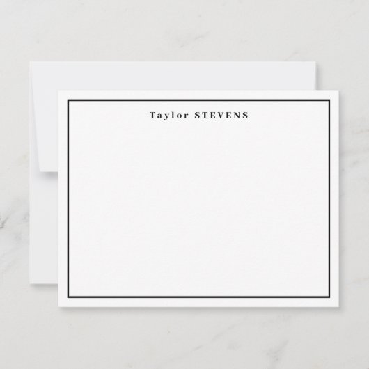 Schwarz-weiße Namensgrenze Mitteilungskarte (Vorderseite)