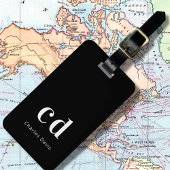 Schwarz-weiße Namensinitialen minimalistisch moder Gepäckanhänger