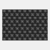 Schwarz-weiße Namensskripte minimalistisch Geschenkpapier Set (Vorderseite 2)