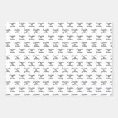 Schwarz-weiße Namensskripte minimalistisch Geschenkpapier Set (Vorderseite 2)