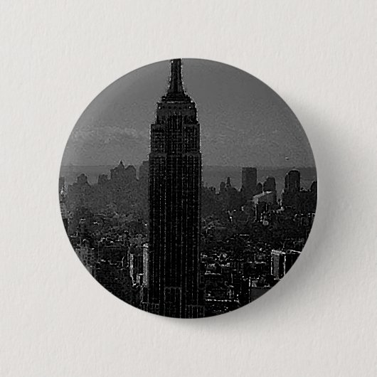 Schwarz-weiße New York City Button (Vorderseite)