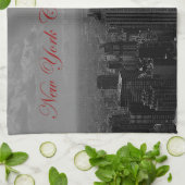 Schwarz-weiße New York City Geschirrtuch (Gefaltet)