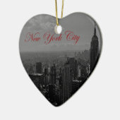 Schwarz-weiße New York City Keramik Ornament (Links)