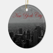 Schwarz-weiße New York City Keramik Ornament (Links)