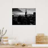 Schwarz-weiße New York City Night Poster (Küche)