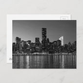 Schwarz-weiße New York City Night Postkarte (Vorne/Hinten)