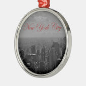 Schwarz-weiße New York City Ornament Aus Metall (Links)