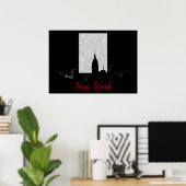 Schwarz-weiße New York City Poster (Heimbüro)