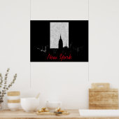 Schwarz-weiße New York City Poster (Küche)