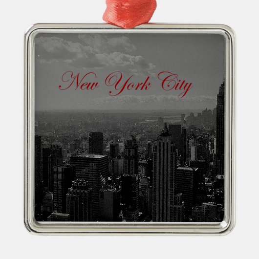 Schwarz-weiße New York City Silbernes Ornament (Vorne)