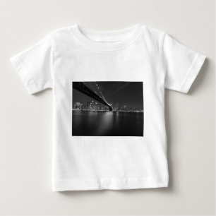 Schwarz-weiße New York City Skyline Baby T-shirt