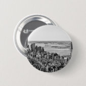 Schwarz-weiße New York City Skyline Button (Vorne & Hinten)