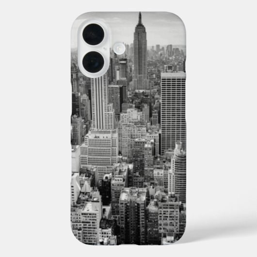 Schwarz-weiße New York City Skyline Case-Mate iPhone Hülle (Rückseite)
