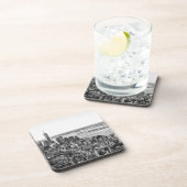 Schwarz-weiße New York City Skyline Getränkeuntersetzer (Rechte Seite)