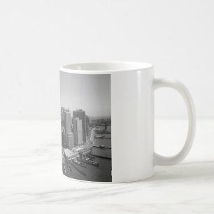 Schwarz-weiße New York City Skyline Kaffeetasse