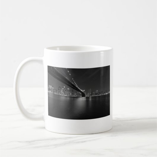 Schwarz-weiße New York City Skyline Kaffeetasse (Links)