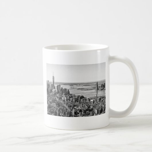 Schwarz-weiße New York City Skyline Kaffeetasse (Rechts)