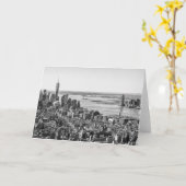 Schwarz-weiße New York City Skyline Karte (Gelbe Blume)