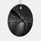 Schwarz-weiße New York City Skyline Keramik Ornament (Rechts)