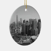 Schwarz-weiße New York City Skyline Keramikornament (Rechts)