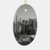 Schwarz-weiße New York City Skyline Keramikornament (Rechts)