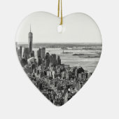 Schwarz-weiße New York City Skyline Keramikornament (Rechts)