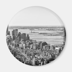 Schwarz-weiße New York City Skyline Magnet