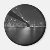Schwarz-weiße New York City Skyline Magnet (Vorne)