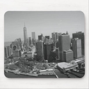 Schwarz-weiße New York City Skyline Mousepad