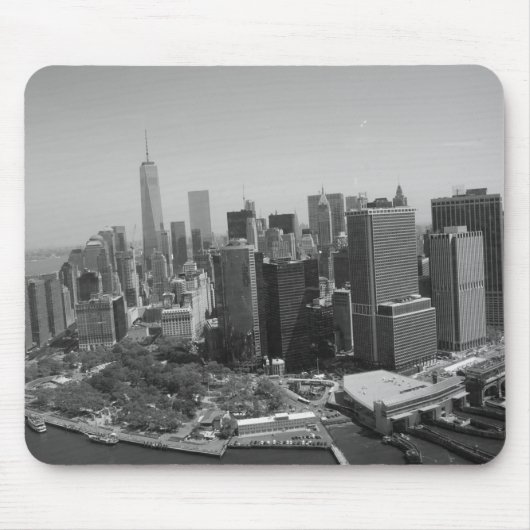 Schwarz-weiße New York City Skyline Mousepad (Vorne)