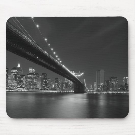 Schwarz-weiße New York City Skyline Mousepad (Vorne)