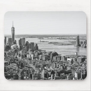 Schwarz-weiße New York City Skyline Mousepad