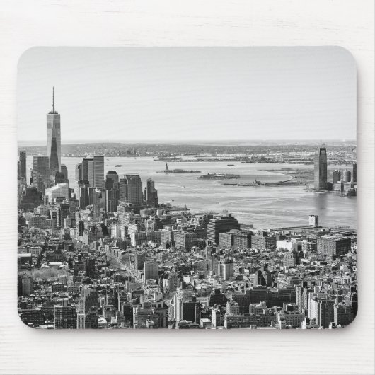 Schwarz-weiße New York City Skyline Mousepad (Vorne)