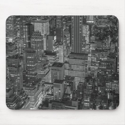 Schwarz-weiße New York City Skyline Mousepad (Vorne)
