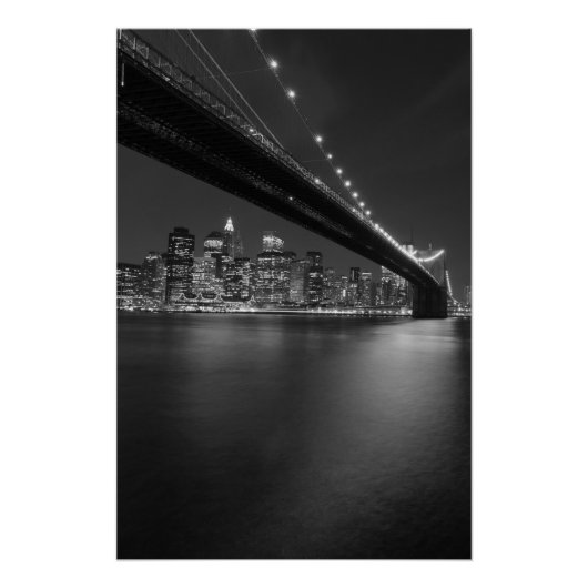 Schwarz-weiße New York City Skyline Poster (Vorderseite)