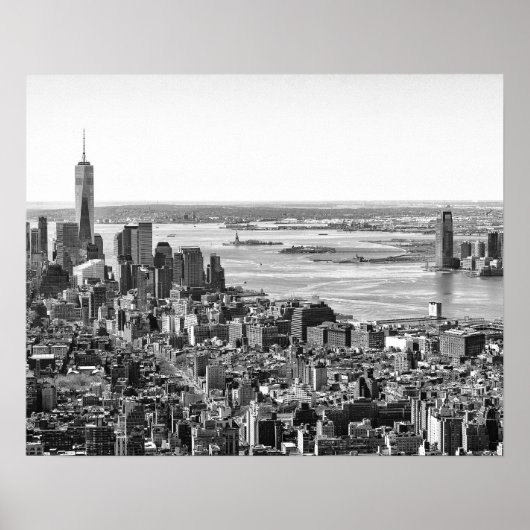 Schwarz-weiße New York City Skyline Poster (Vorne)