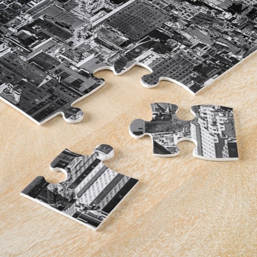 Schwarz-weiße New York City Skyline Puzzle (Seite)
