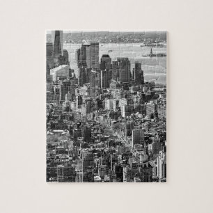 Schwarz-weiße New York City Skyline Puzzle