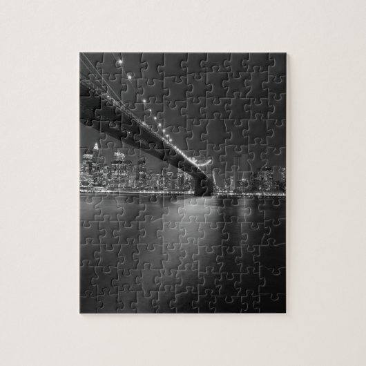 Schwarz-weiße New York City Skyline Puzzle (Vertikal)