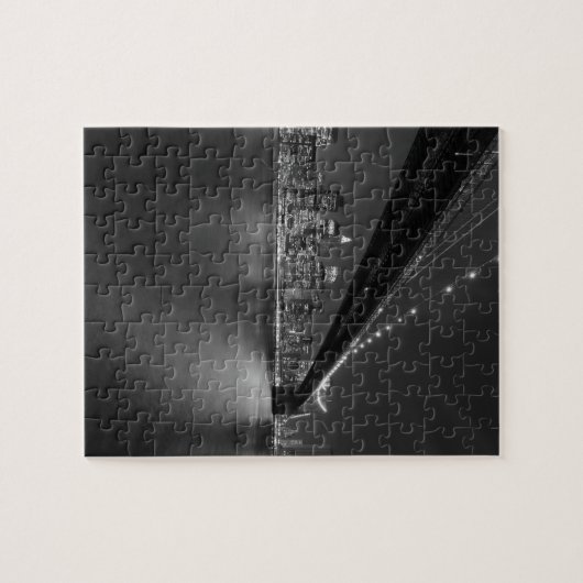 Schwarz-weiße New York City Skyline Puzzle (Horizontal)