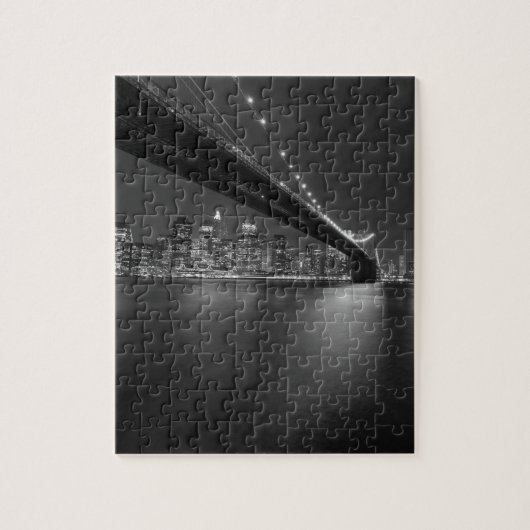 Schwarz-weiße New York City Skyline Puzzle (Vertikal)